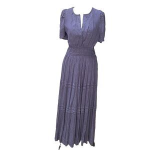 Anthropologie Somerset Maxi Dress Lurex Edition Metallic Marin Navy S Shimmer